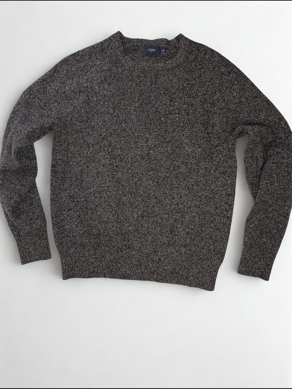 J. Crew 100% Lambswool Marles Crewneck Sweater XS Gray Black Classic